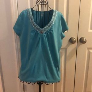 Ladies turquoise shirt